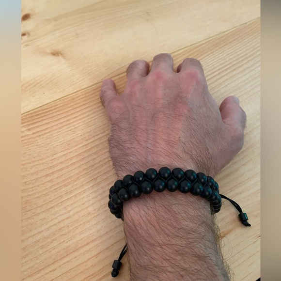 Authentic Handmade African Black Beaded Adjustable Unisex Bracelets - Picture 7 of 7